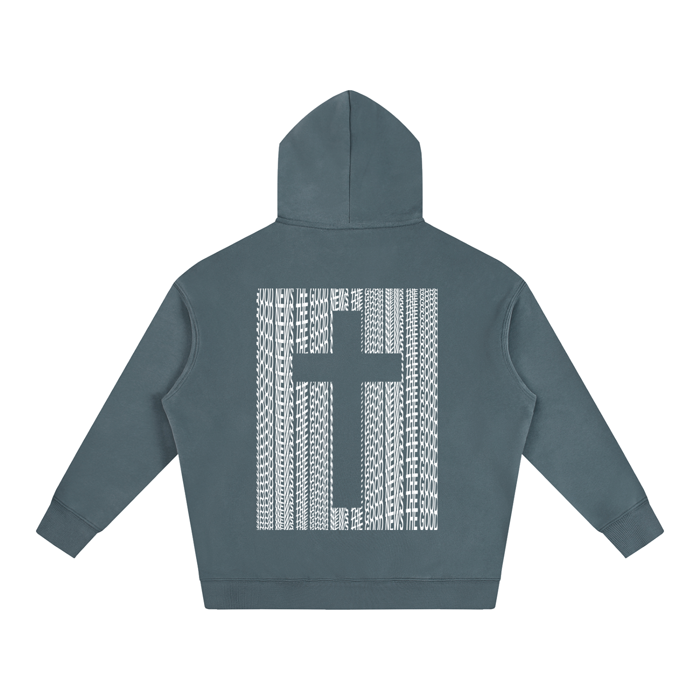 THE GOOD NEWS gray blue hoodie