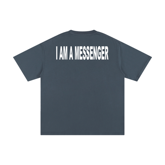 I AM A MESSENGER teal tee