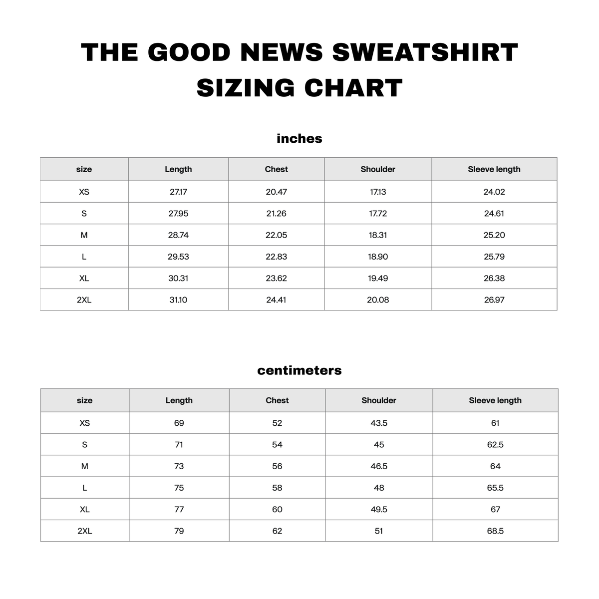 THE GOOD NEWS white sweatshirt