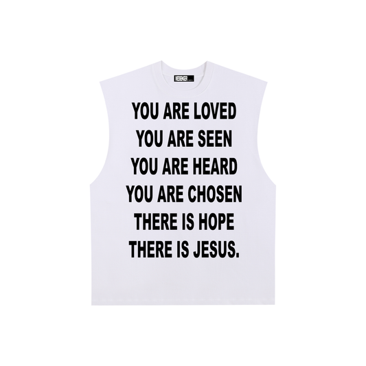 I AM A MESSENGER white tank top