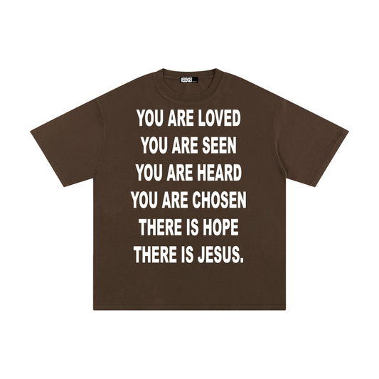 I AM A MESSENGER brown tee