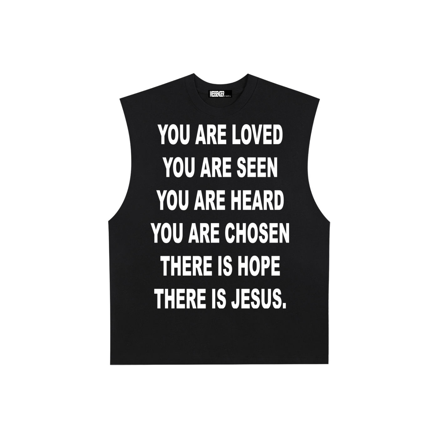 I AM A MESSENGER black tank top