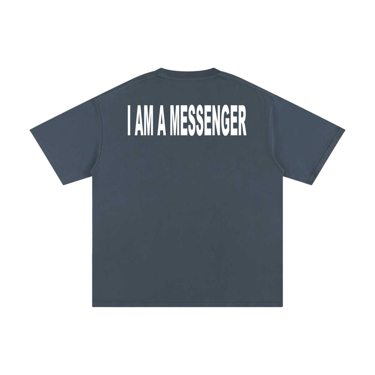 I AM A MESSENGER teal tee
