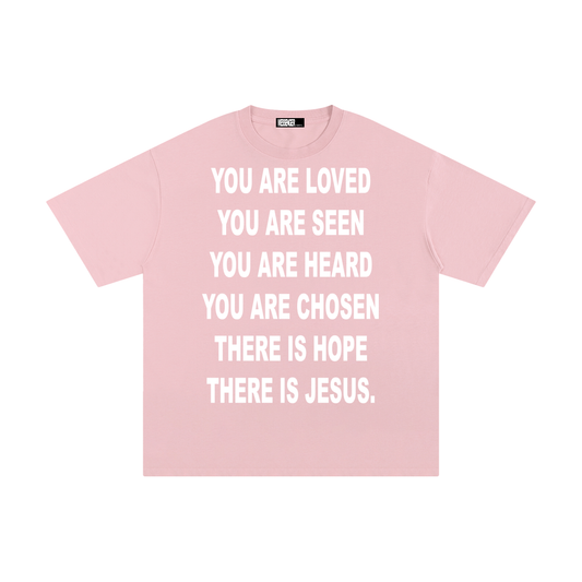 I AM A MESSENGER pink tee